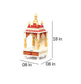 Small White & Red Sheesham Wood Puja Mandir