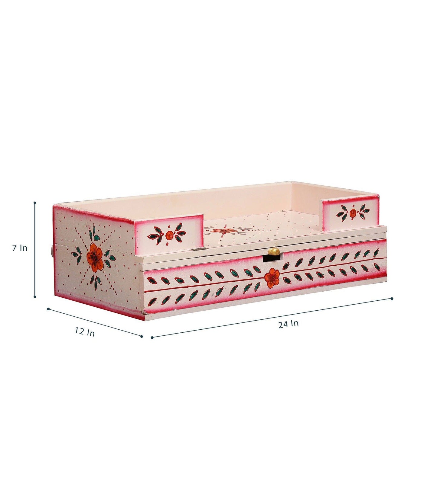 Pink Wooden Pooja Mandir Shelf/Chowki