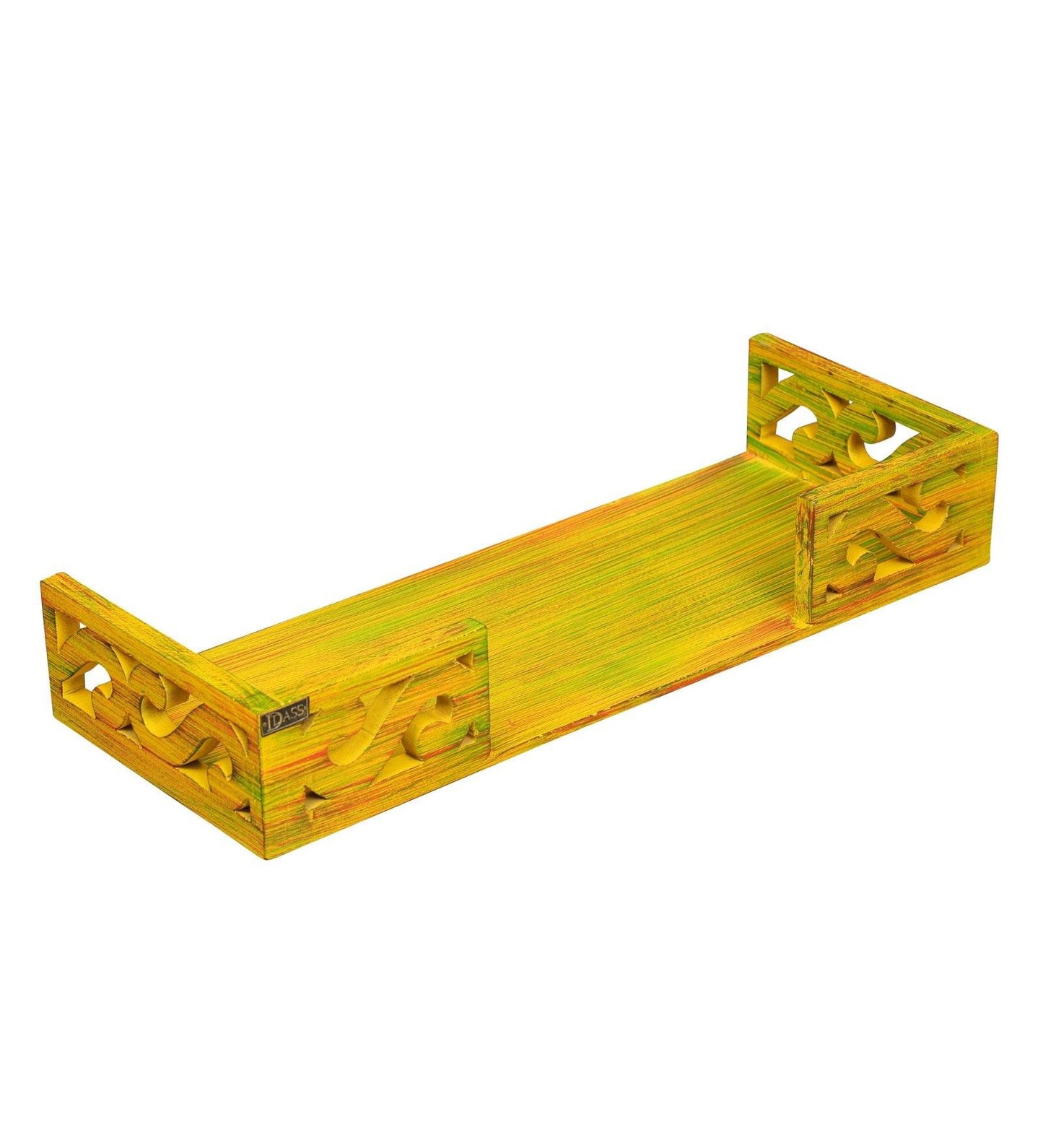 Yellow Wooden Pooja Mandir Shelf
