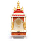 Small White & Red Sheesham Wood Puja Mandir