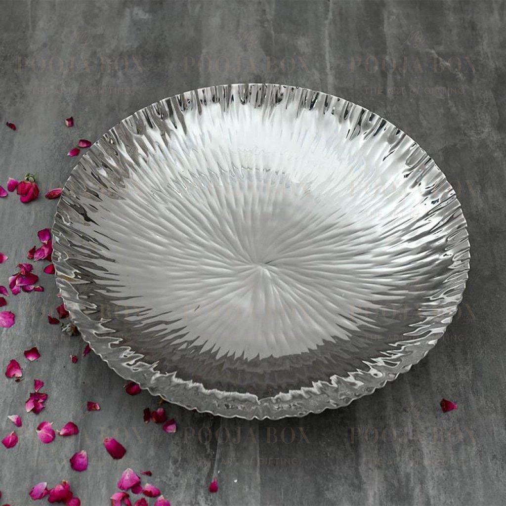 Decorative Silver Lustre Platter Urli