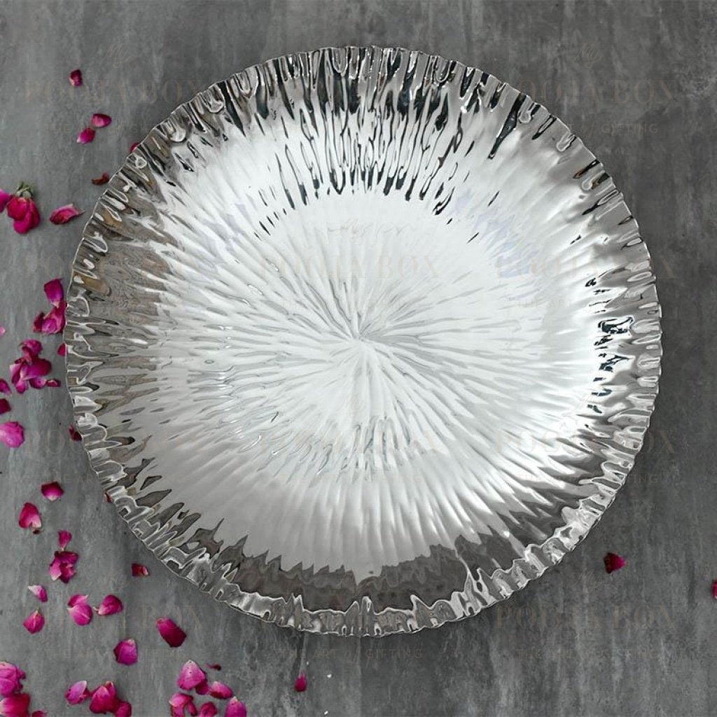 Decorative Silver Lustre Platter Urli