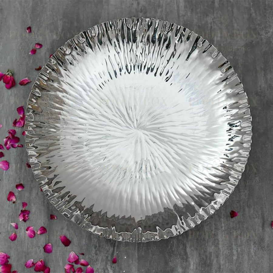 Decorative Silver Lustre Platter Urli