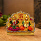 Diamond-Studded Laxmi Ganesh Murti With Swastik Idols