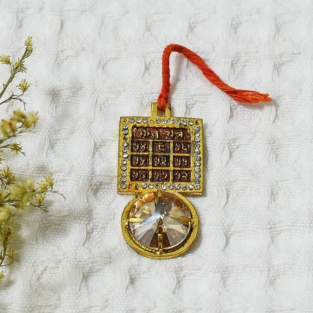 Divine Shri Ketu Yantra Pendant With White Stone