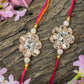 Elegant Zinnia Floral Rakhi Set Of 2