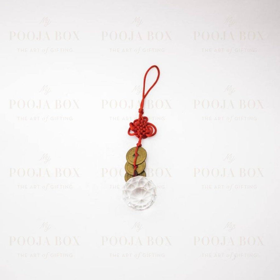 Feng Shui Hanging With Crystal Ball And Coins