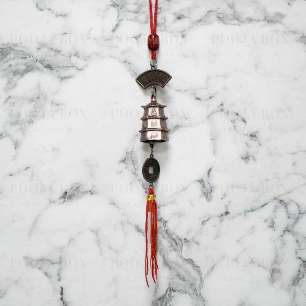 Feng Shui Pagoda Wind Chime With Lucky Coin Tassel Chimes