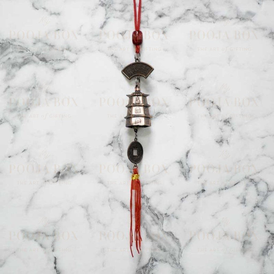 Feng Shui Pagoda Wind Chime With Lucky Coin Tassel Chimes