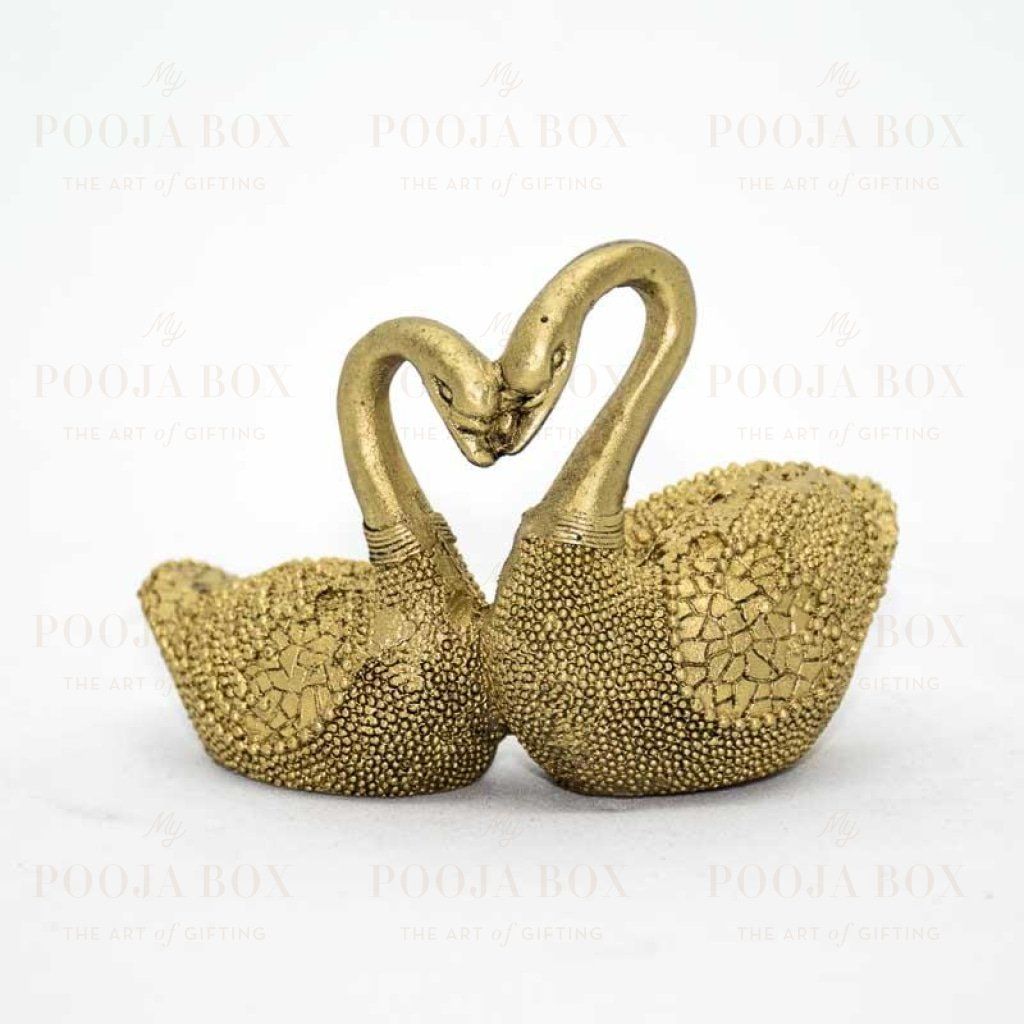 Feng Shui Pair Of Golden Swan For Good Fortune