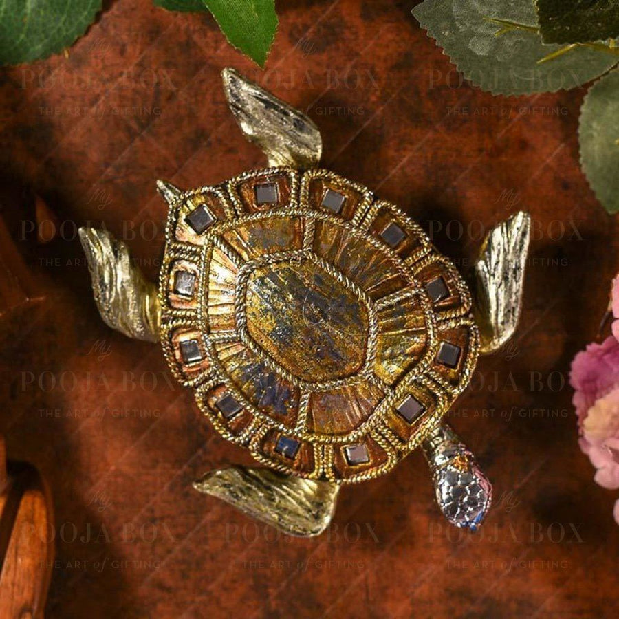 Feng Shui Tortoise With Mirror Detailing Yantra