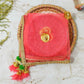 Gold & Peach Beaded Thali Cover Karwa Chauth