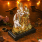 Golden White Radha Krishna With Cow Idols