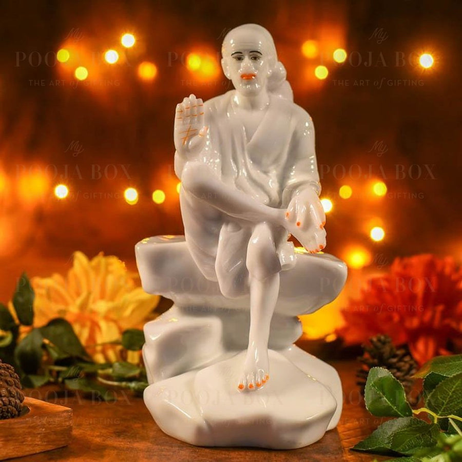 Handcrafted White Sai Baba Idol Idols