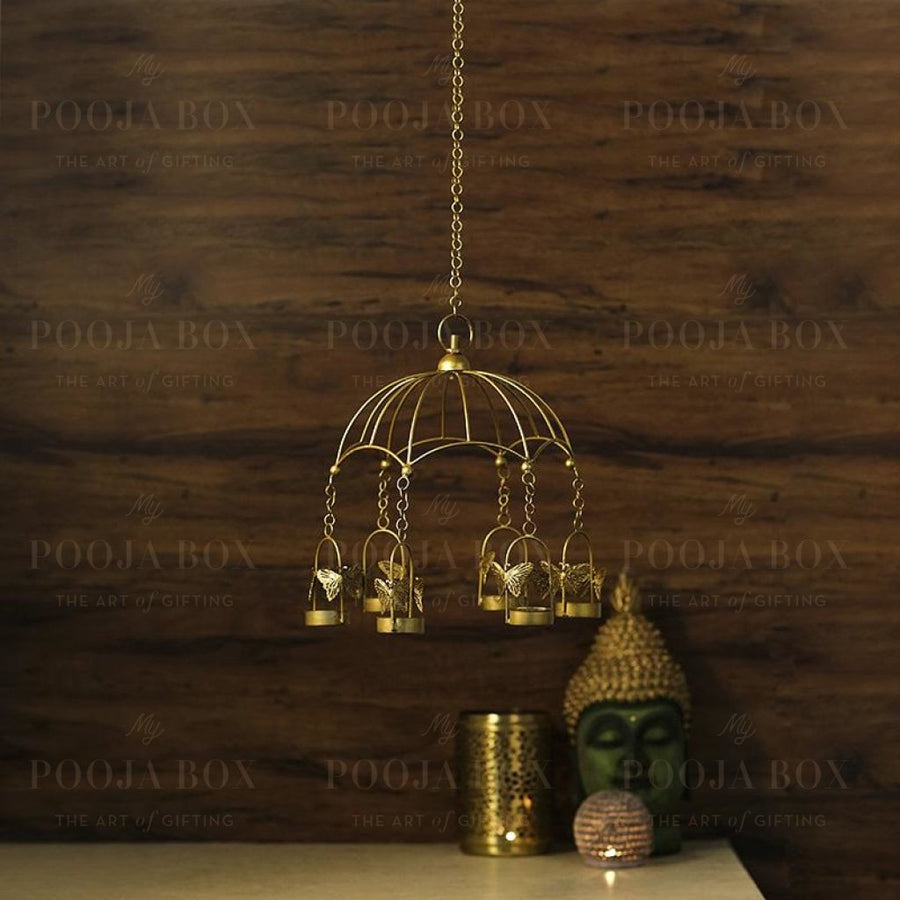 Hanging Bird Cage T-Light Holder Candle