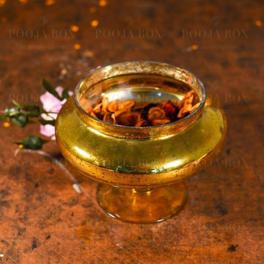 Honey Gold Foil Flower Vase Candle Holder