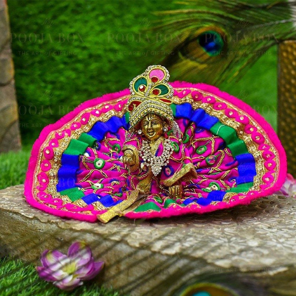 Laddu Gopal Dress With Jaipuri Print Poshak