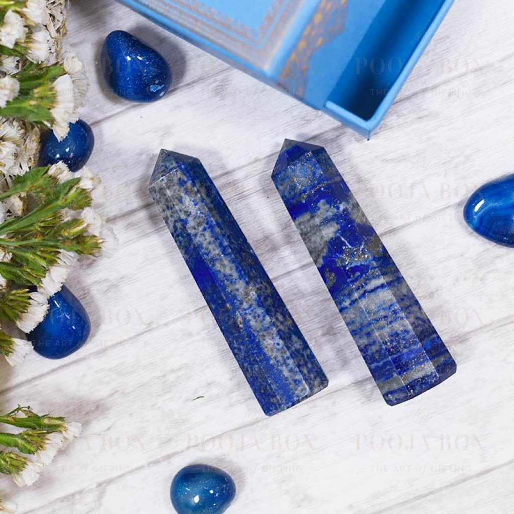 Lapis Lazuli Tower/pencil (Set Of 2)Self Confidence Reiki Towers