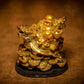 Laughing Buddha With Dragon Tortoise On Bed Of Wealth Feng Shui