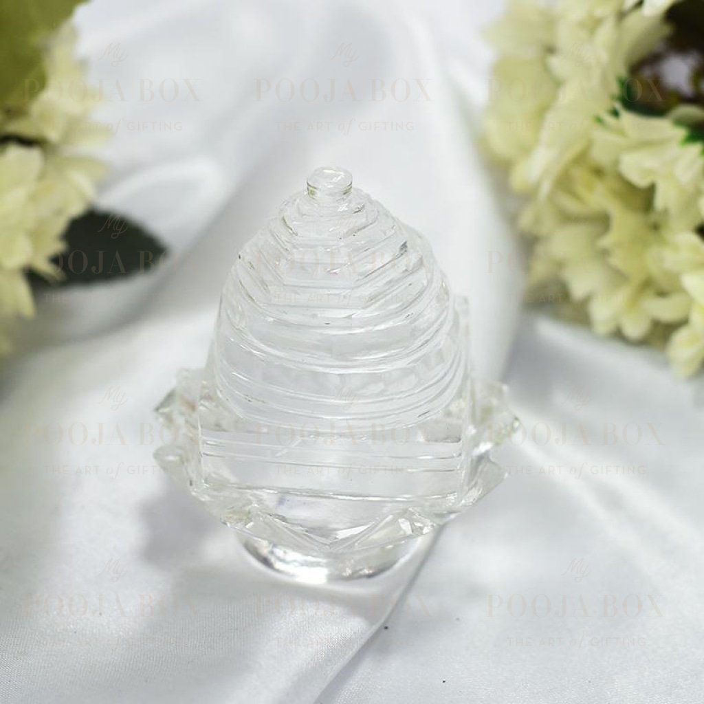 Lotus Crystal Sumeru Shree Yantra Medium