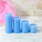 Lustre Blue Pillar Candle Set Of 4