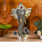 Matte Grey And Silver Ganesha Head Idol