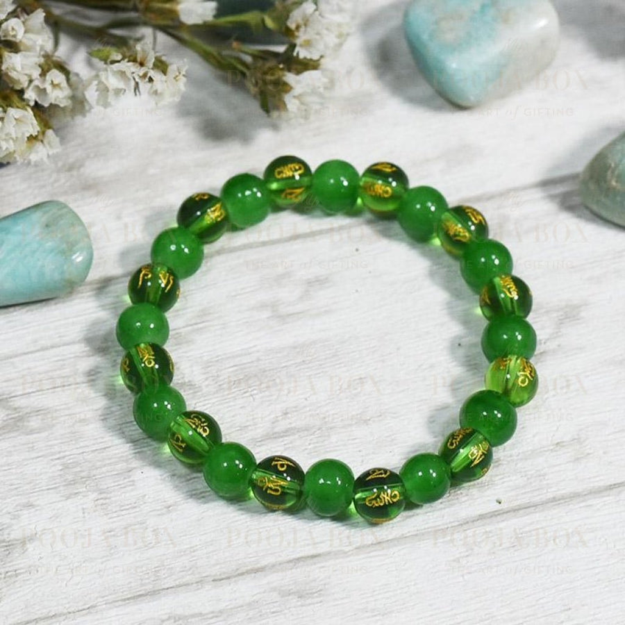 Om Mani Padme Hum Green Tibetan Band/ Bracelet