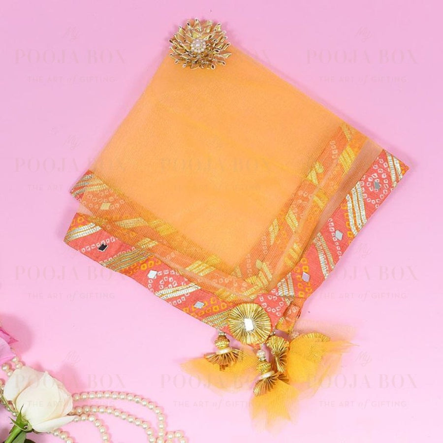 Pastel Yellow Jaipuri Thali Cover Karwa Chauth