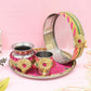 Pink Floral Gotta Patti Karwa Chauth Thali Set
