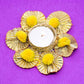 Glorious Golden Gotta and Pompom Work Tealight/Candle Holder