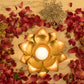 Fabulous Floral Decorative Candle on Metal Base
