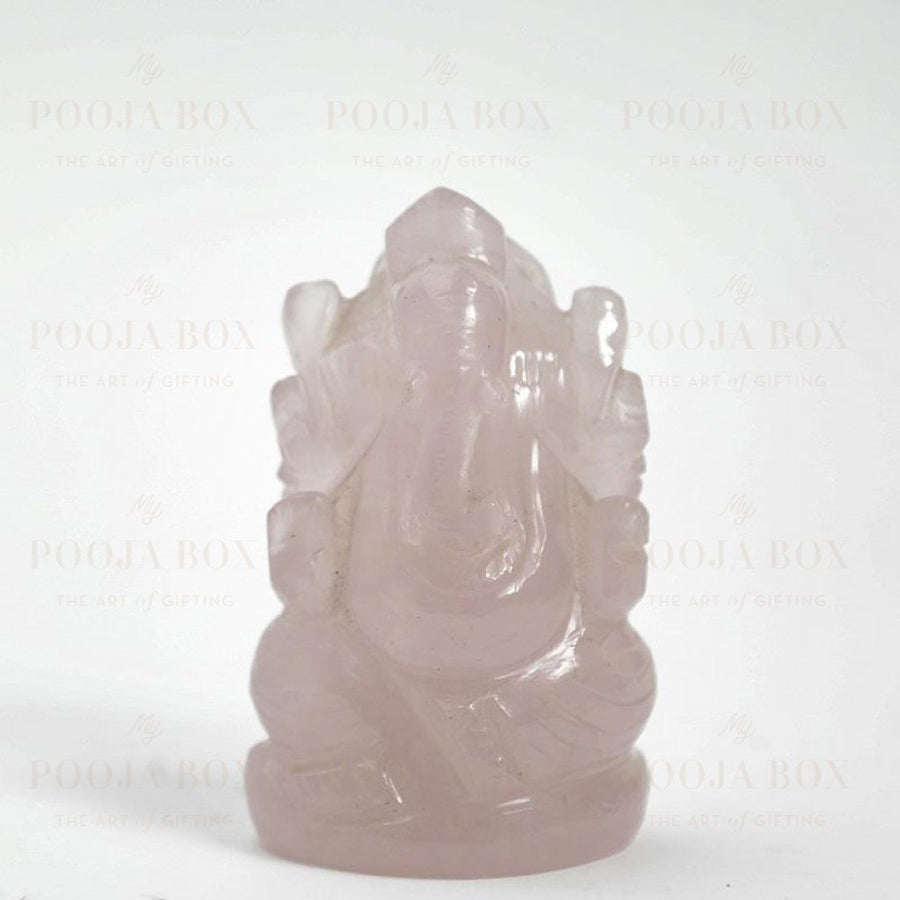 Rose Quartz Peace Gemstone Ganesha Showpiece Reiki Products
