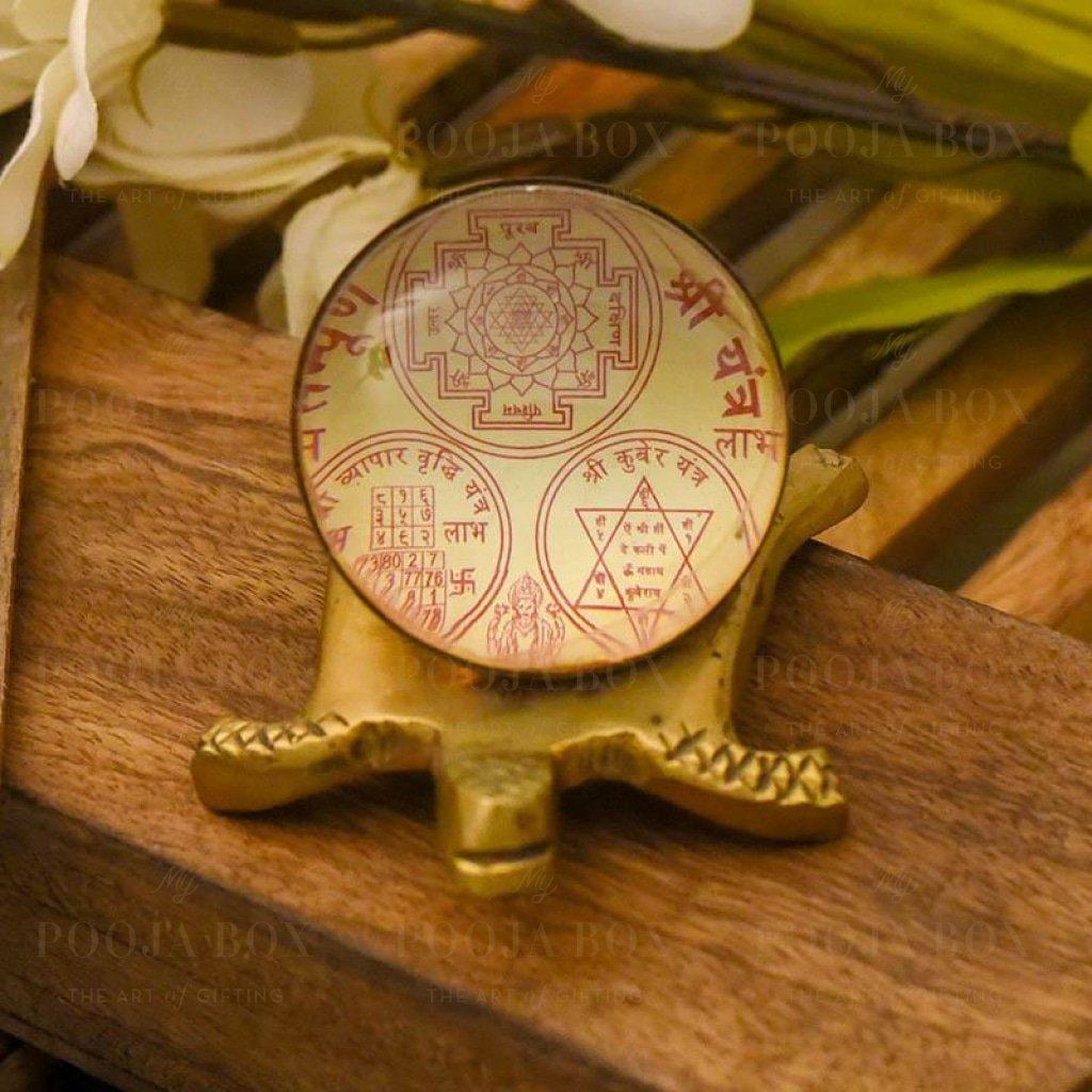 Shree Sampurna Glass Tortoise Yantra
