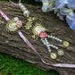Silver Coin Bejewelled Pink Bhaiya Bhabhi Rakhi Set Of 2