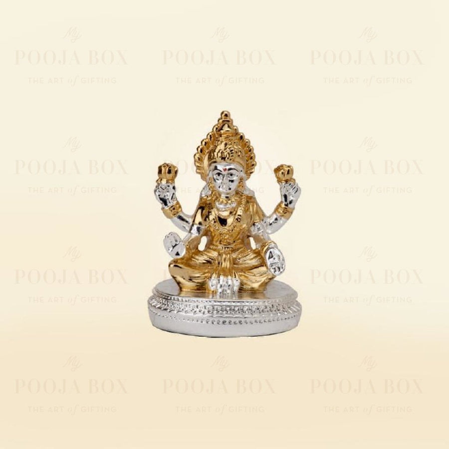 Silver Plated Laxmi With Round Base Idols