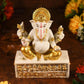 Sitting Ganesha With Zodiac Sign On Stand Idol