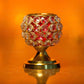 Sparkling Crystal Studded Red Candle Holder