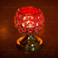 Sparkling Crystal Studded Red Candle Holder