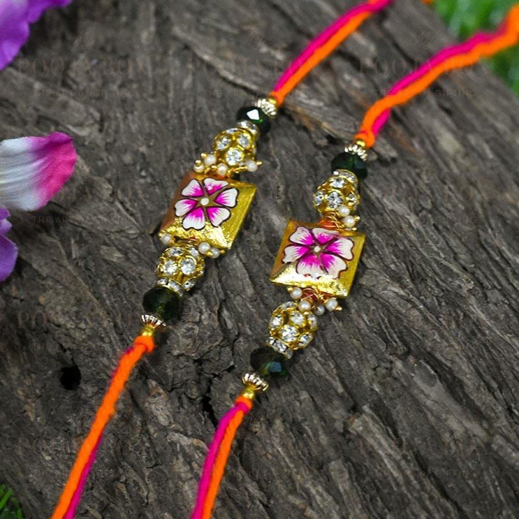 Stunning Hand-Painted Fancy Rakhi Set Of 2