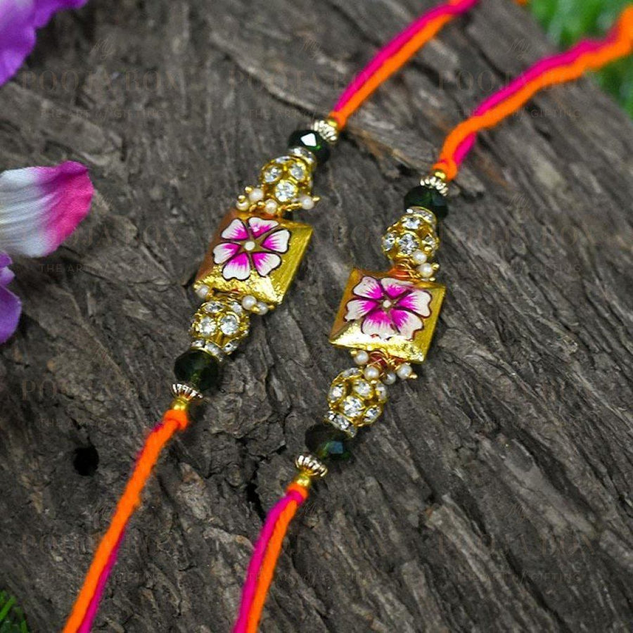 Stunning Hand-Painted Fancy Rakhi Set Of 2