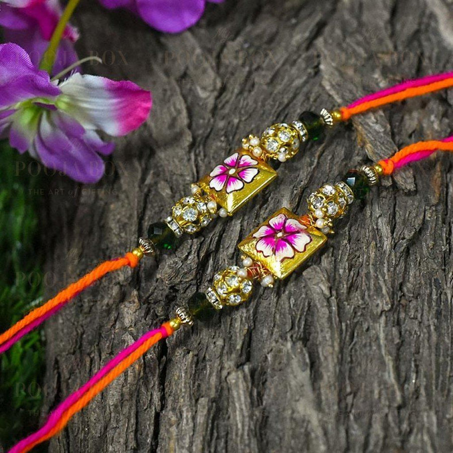 Stunning Hand-Painted Fancy Rakhi Set Of 2