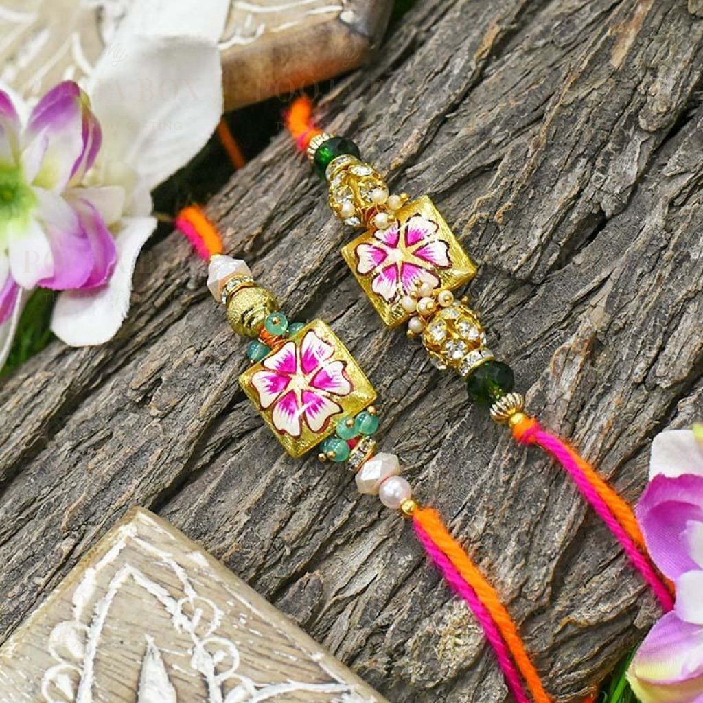Stunning Hand-Painted Fancy Rakhi Set Of 2