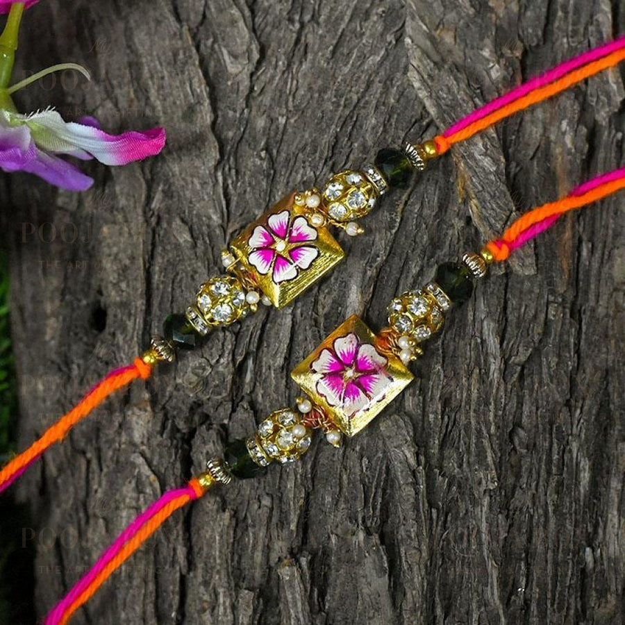 Stunning Hand-Painted Fancy Rakhi Set Of 2