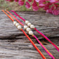 Suave Handcrafted White Beaded Rakhi (Set Of 3)