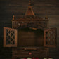 Traditional Wood Pooja Mandir With Doors Temple
