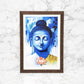 Tranquil Lord Buddha Painting In Shade Of Blue Framed Paintings