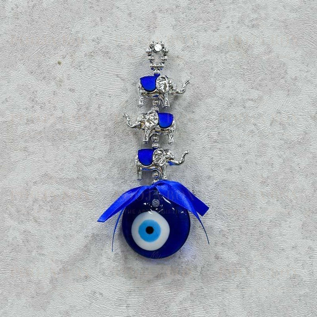 Turkish Evil Eye & Elephants Wall Hanging Protection Amulet Feng Shui