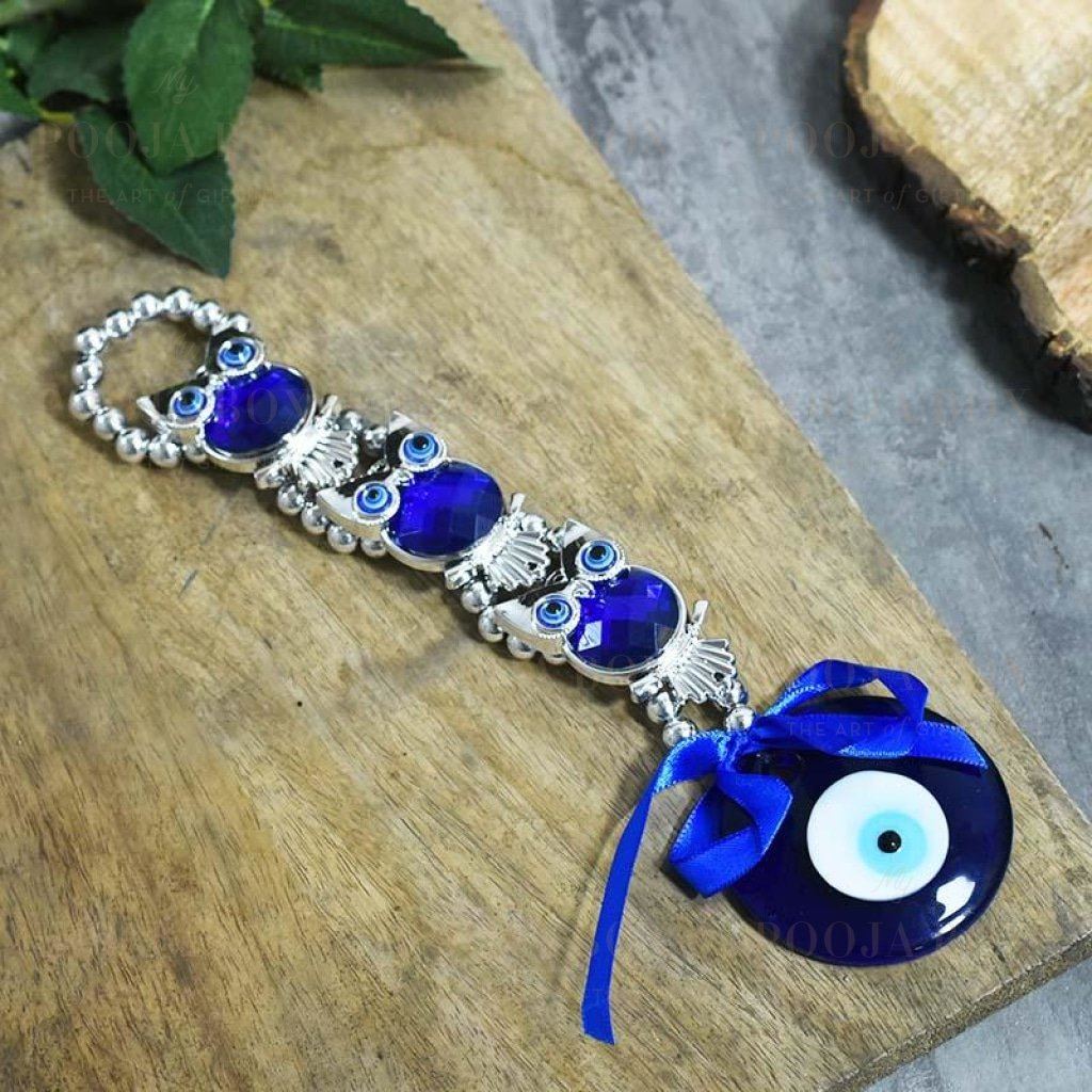 Turkish Evil Eye & Owl Protection Wall Hanging Amulet Feng Shui