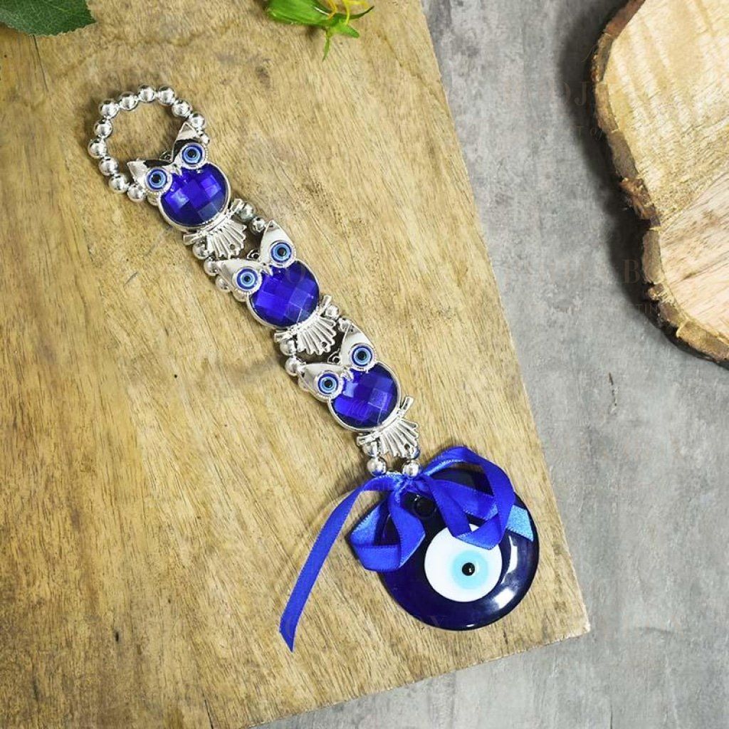 Turkish Evil Eye & Owl Protection Wall Hanging Amulet Feng Shui