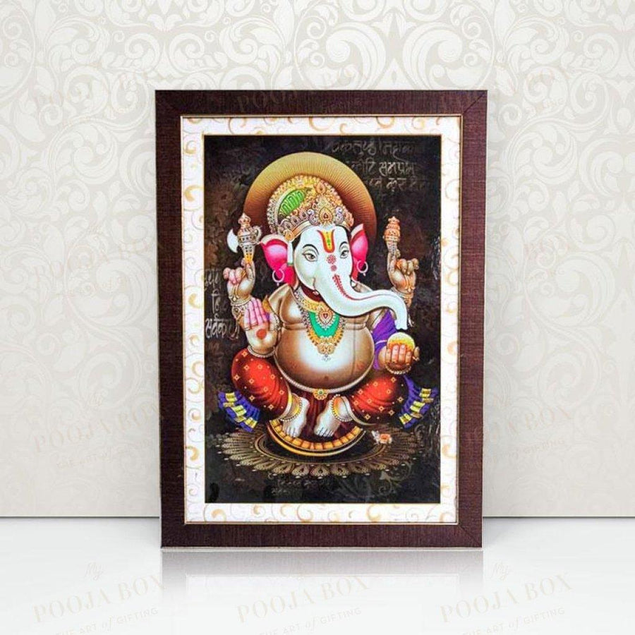 Vibrant Ganesha Framed Wall Painting Hanging